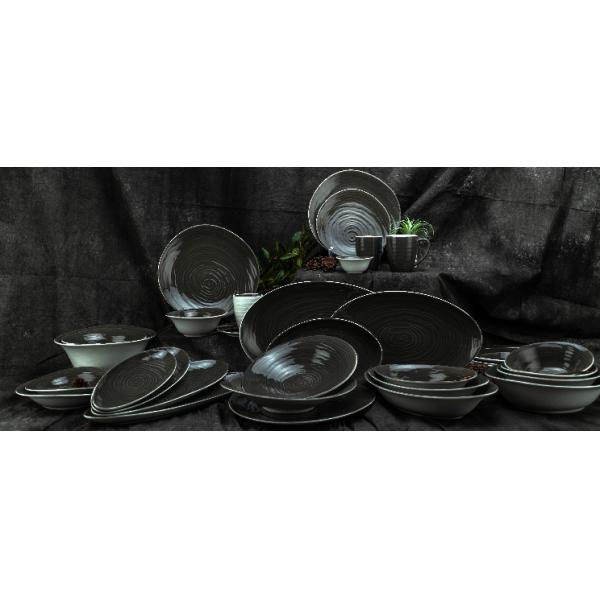 CIQ Color Glaze Hand Painting Rectangular Ceramic Dinner Plate