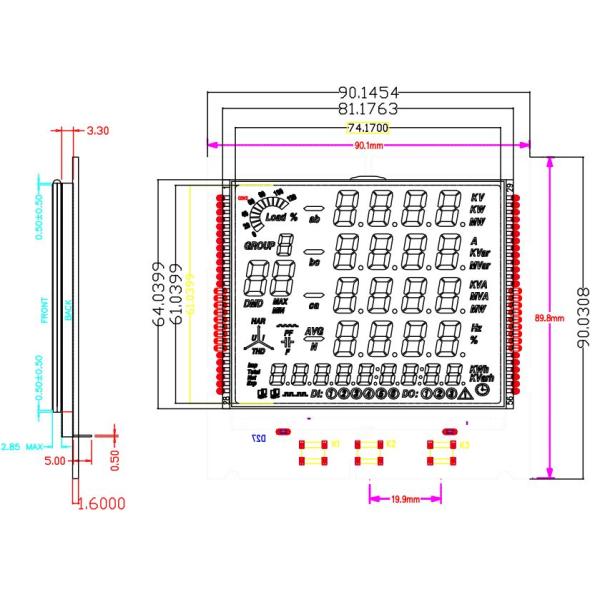 High-end custom 7-segment LCD module 5.0V VA Segment LCD Module