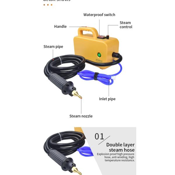 2600w Multipurpose Household Steamer Cleaning Machine Car Kitchen Electric Handheld High Pressure Steam Cleaners