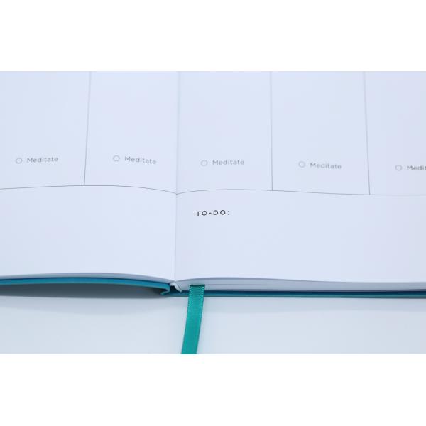 B5 Size Daily Weekly Planner Soft PU Leather Cover Sewn Thread Binding With Belly Band