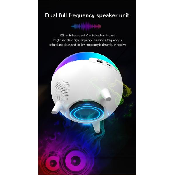14W Bluetooth Speaker with Colorful LED Light and 2" Tweeter Size Wireless Charging