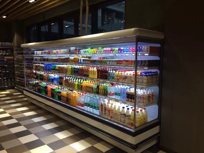 Copeland R404a Compressor Multideck Open Chiller , Fruit Vegetable Open Display Refrigerator