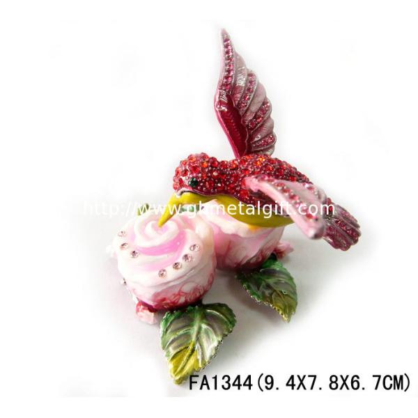 Mini hummer bird box for wedding box metal bird gift box hummer trinket box bird