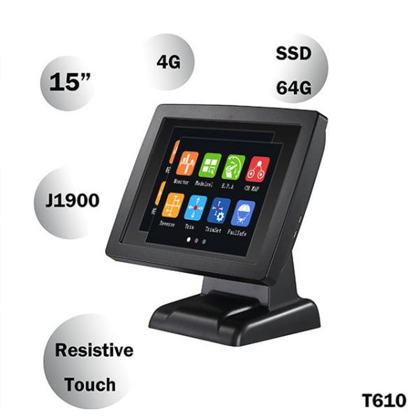Resistive Touch Screen Retail Restaurant Pos System Windows 10 With 8 LED Display