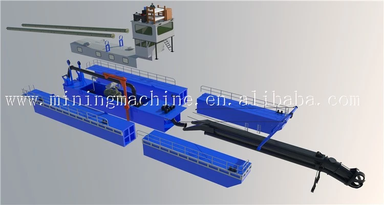 18" 3000m3/Hr Suction Dredger Ship 15m Sand Mining