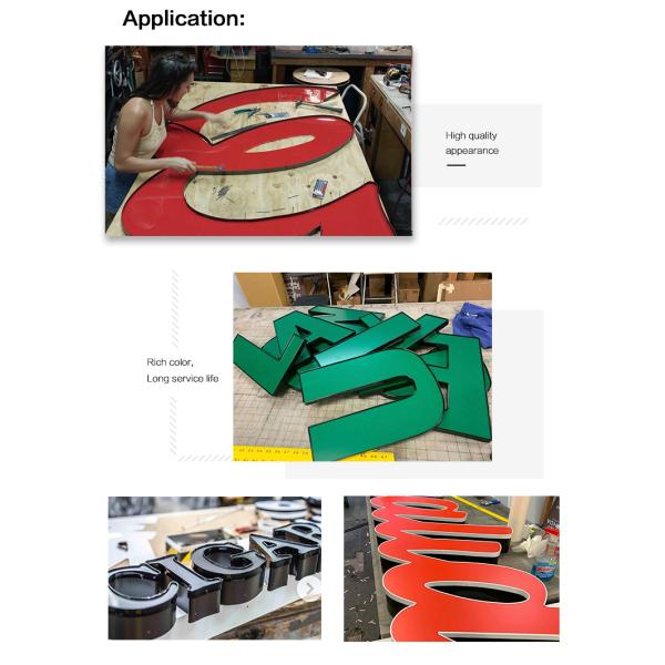 Waterproof LED Letter Sign Red Color 35m 45m Length Backlit Plastic Trim Cap