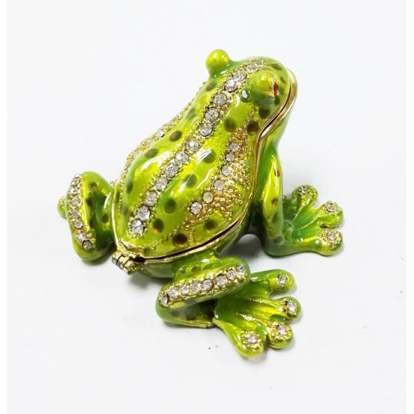 3D magnetic frog shape jewelry box party favors metal pewter frog jewelry box