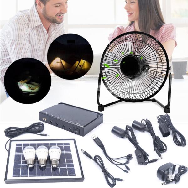 Wholesales Office Home Solar Battery Rechargeable Table Fan DC Table Desk Fans Use Emergency Led Light USB Charge