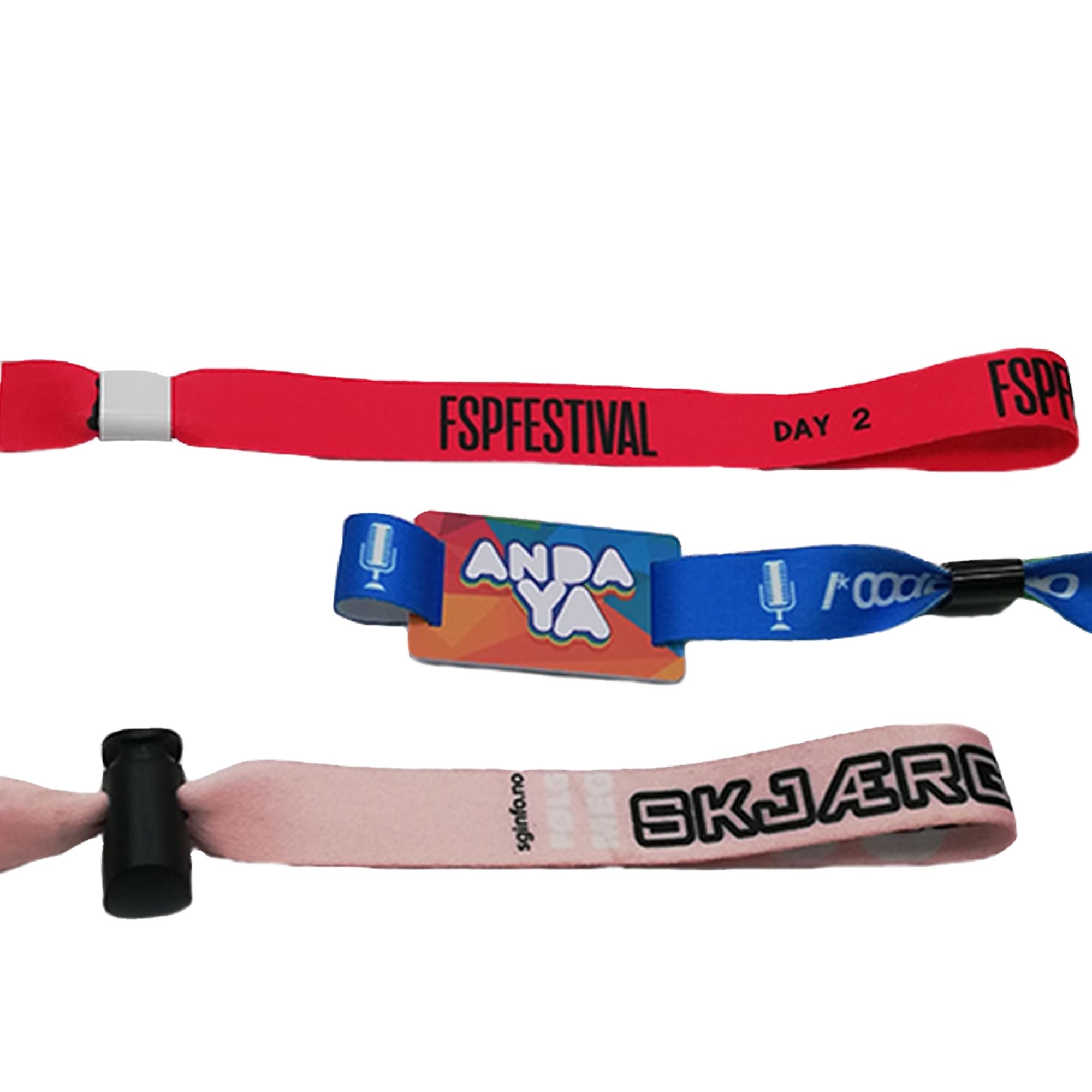 Disposable Smart RFID Chip Wristband Fabric NFC Wristbands For Events And Festival