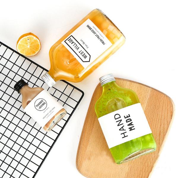 OEM PB Free Flat Crystal Glass Bottles 500ml For Vodka Beverage Juice