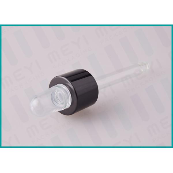 18/410 Aluminum Sheathed Glass bottle Dropper With Clear Transparent TPE Bulb