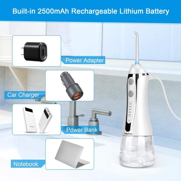Portable Cordless Battery Operated Water Flosser 40 - 140PSI For Oral Care