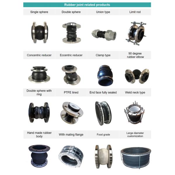 Floating flange double spherical flexible bellow threaded rubber expansion joints