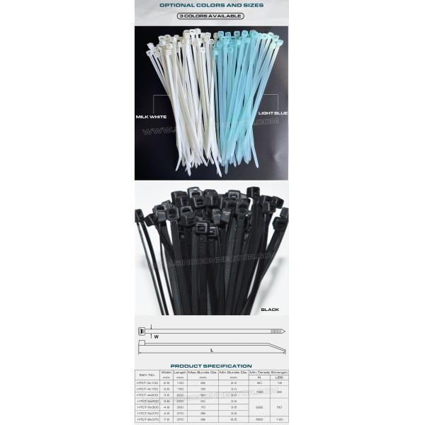 Heat Stabilized Plastic Cable Tie Strap Nylon 66 100mm x 2.5 (18 LBS), 130°C Temperature Resistant Cable Zip Tie Polyamide 66 for Harsh Environments