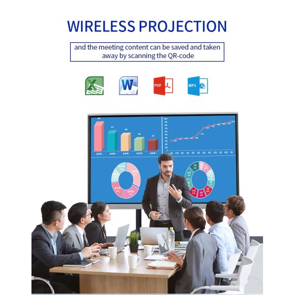 Teaching 4K Whiteboard Customized 75 Inch Interactive Display Multitouch