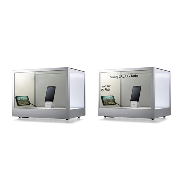 47 See Through Lcd Screen Kiosk Digital Signage , Multitouch Transparent Showcase