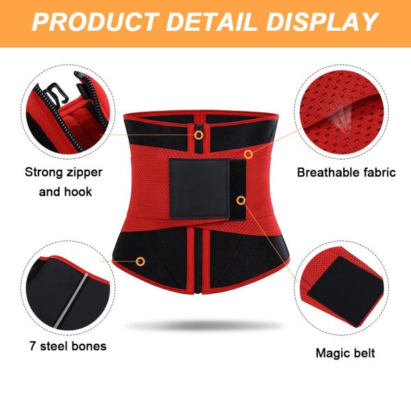 100% Polyester Outer Layer Waist Trainer Shaper for Women 10 Steel Bones Neoprene