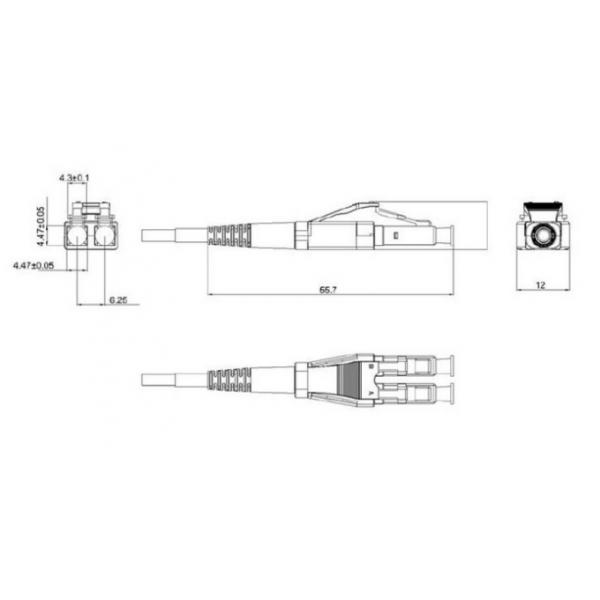 Singlemode Optical Fiber Connectors LC/UPC Duplex Uniboot Fiber Cable Connector