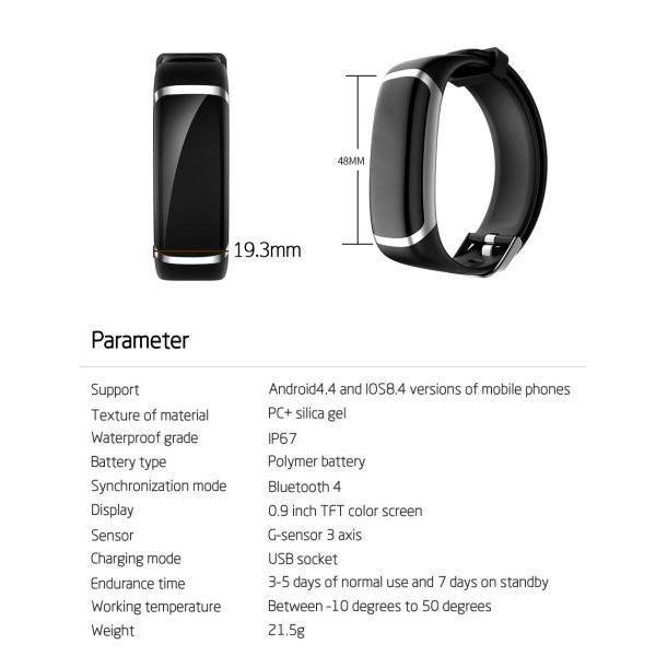 Ble It114 Square Shape Smartwatch Slider Cell Phone Watches Health Protection Electronics