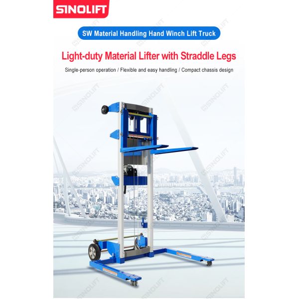 SW Series Manual Hand Winch Stacker with Straddle Legs – Superior Stability for Demanding Loads