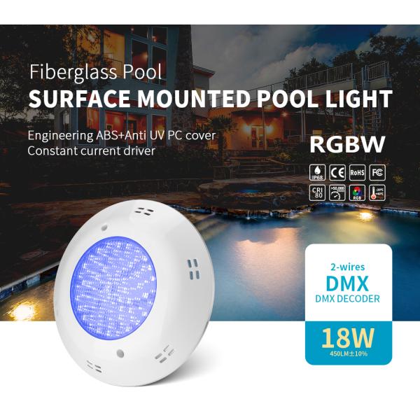 2 Wires DMX Control Fiberglass Pool Lights RGBW Anti UV PC Underwater Pool Lights