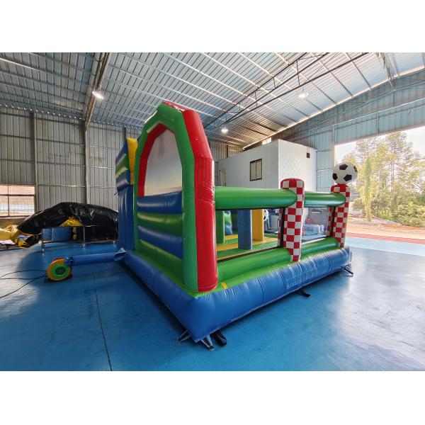 Kids PVC Inflatable Bouncer Combo With Slide Soccer Theme Castle Playground