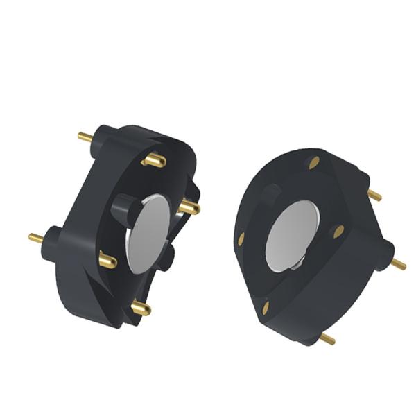 Through Hole Round Magnetic Connector 4 Pin Pogo Pin Connectors Customized