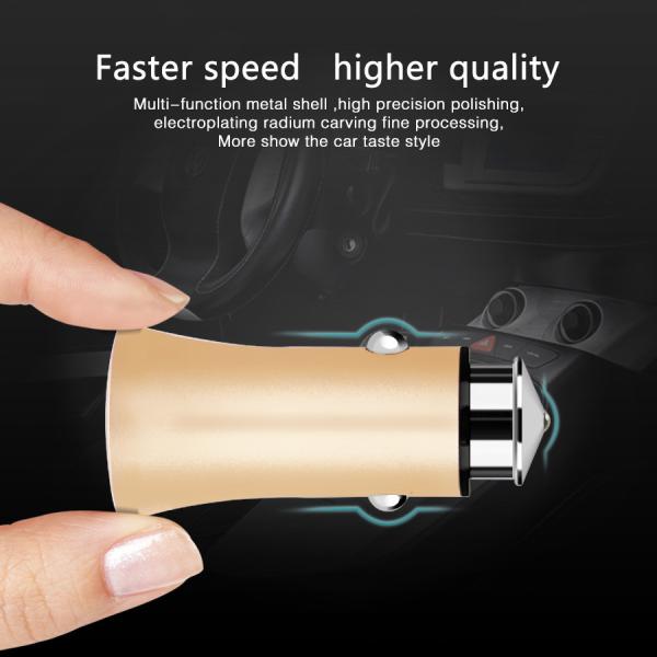 3.1A New Aluminium Alloy Dual USB Car Charger for iPhone iPad iPod Camera Car Charger