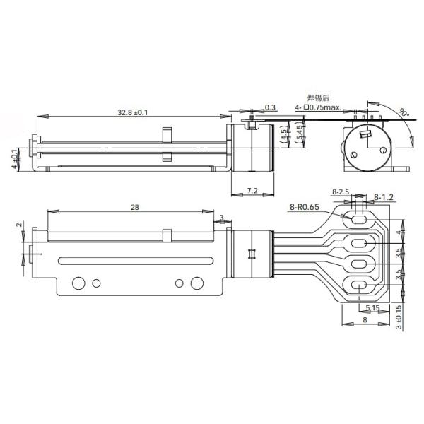 Electric Linear Stepping Motor 8mm Micro Stepper Motor With Lead Screw