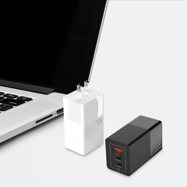65W 3 Port PD GaN Charger QC4.0 Usb C Wall Adapter For IPhone