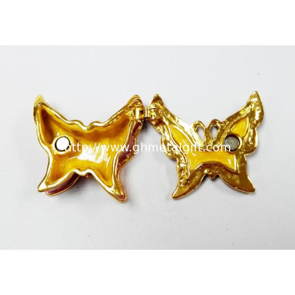 Fancy Small Butterfly Metal Alloy Jewelry Box Small Butterfly Trinket Box