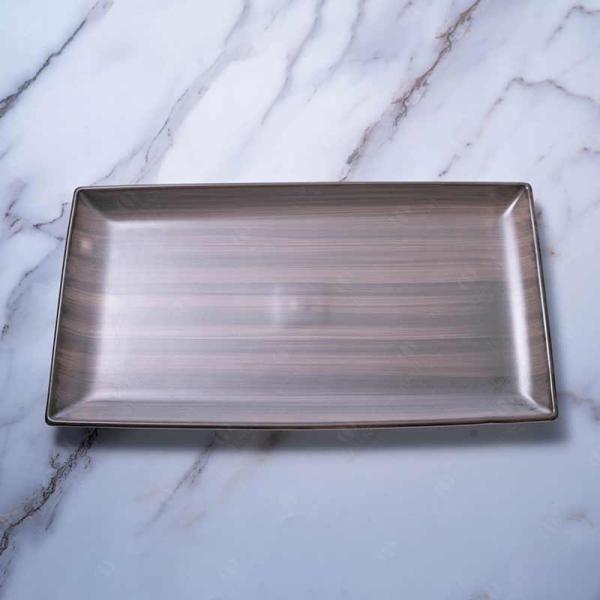 CIQ Color Glaze Hand Painting Rectangular Ceramic Dinner Plate