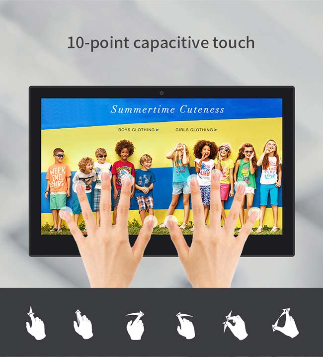 27 Inch Touch Screen Tablet Pc , Wall Mount Digital Signage All In One