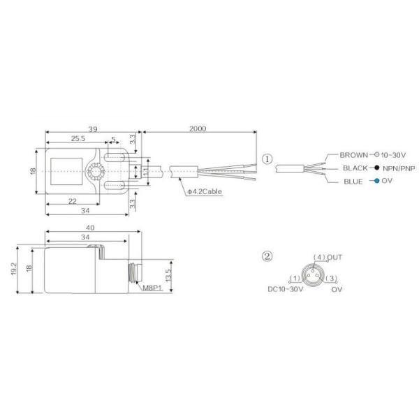 RN04 Twin LED Inductive Proximity Sensor Switch Oval Hole Plug In Connector
