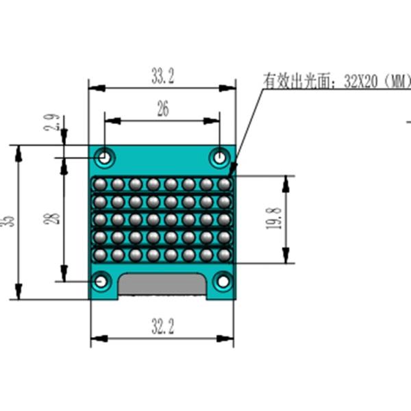 33.2mm*35mm High Power COB 365NM UV LED Module