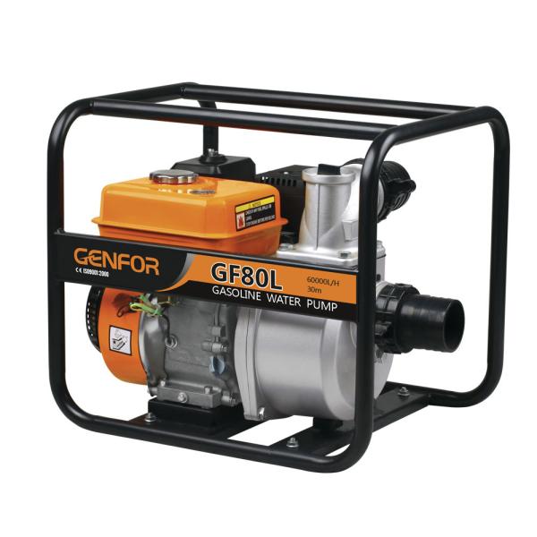 4 Inch Gasoline Water Pump 177F 9HP 6L Fuel Tank Motor Pump With Wheels