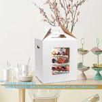 Tall Cake Boxes 4 Pack 12x12x14 Cake Boxes For Tier Cakes 12 Inch - Disposable