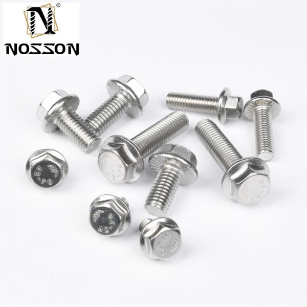 Grade Carriage Bolts Sliver Stainless Steel Hexagon Flange Head Fully Threaded for Fixing and Grade A2-70/A4-80/304/316