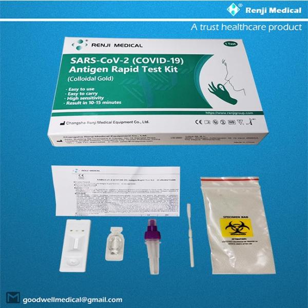 Renji Rapid SARS-COV-2 COVID 19 Antigen Rapid Test Kit Colloidal Gold Nasal Swab
