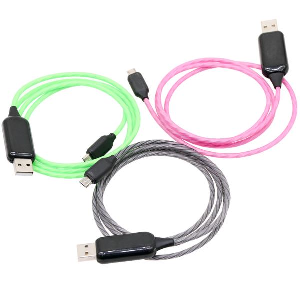 Usb Led Light Charging Data Cable Type c Micro Ios luminous streamer magnetic charging cable 1m