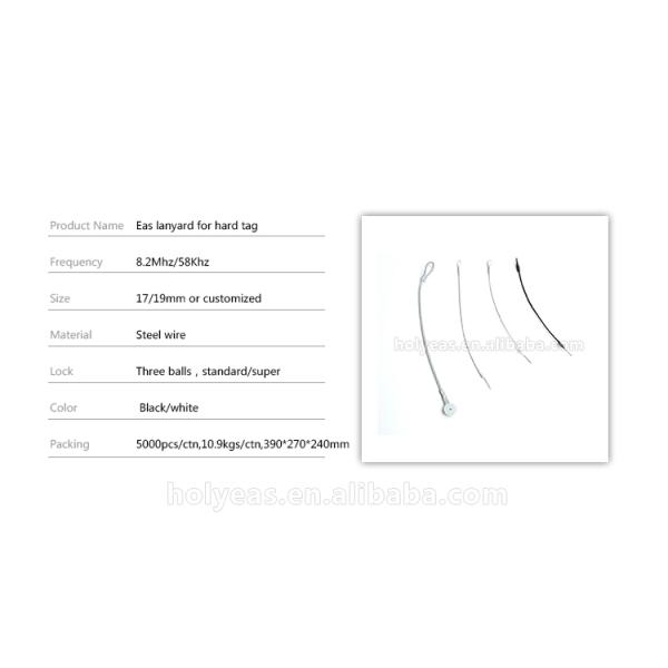 one loop cable lanyard for EAS security tag, 17mm wire cable