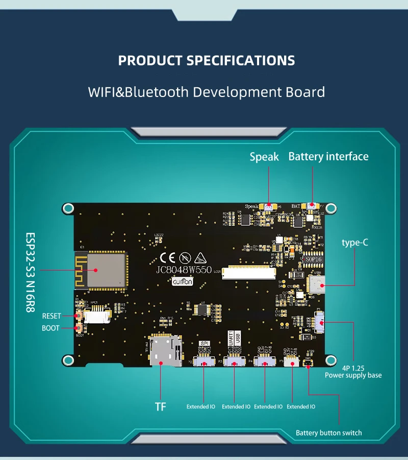 Full View Angle IPS Screen Display Module JC8048W550C_I With Rich RGB 65K Display
