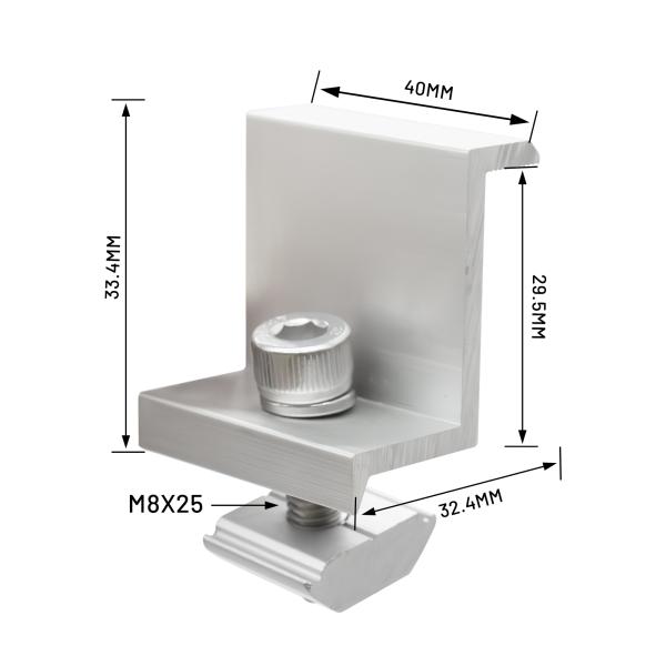 Snow Load 1.4KN/m2 Solar End Clamp for Solar Energy System in Solar Panel Mounting