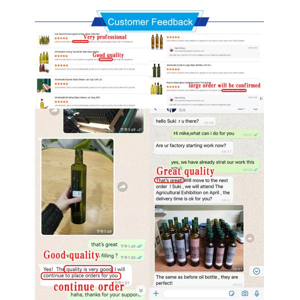 500ml 750ml Square Flat Olive Oil Glass Bottles With Cork Or Screw Lid