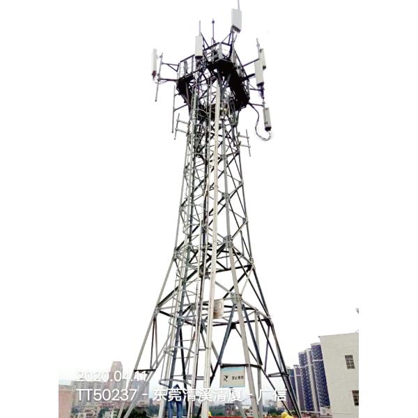 60m Galvanized Lattice Steel Towers Low Carbon Self Supporting
