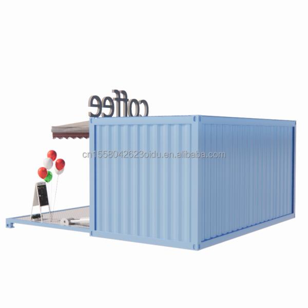 50/75/100mm Wave Sandwich Panel Wall Luxury 20ft Foldable Container House for Coffee Shop/Container Cafe/Container Bar