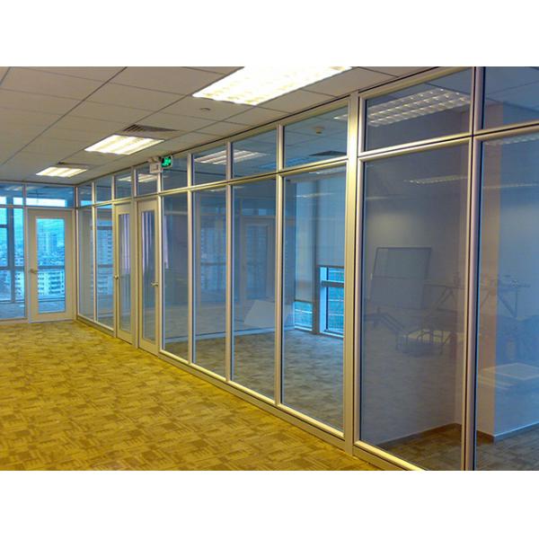 Fixed Aluminum Single Tempered Glass Partition Wall Curved Shape