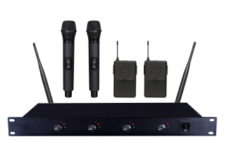 LS-4800 4 channels UHF wireless microphone system with LCD color screen 4MICS / rack mountable