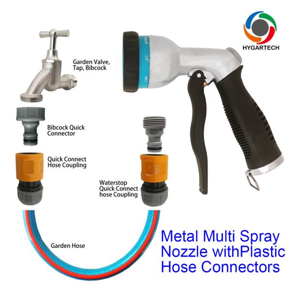 Metal Down Pressure Washer 8-Model Garden Hose Nozzle With Front Trigger Control