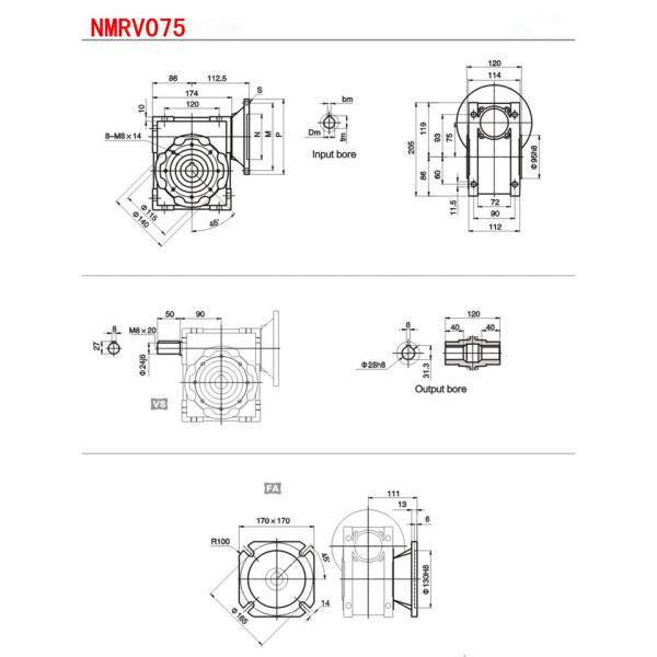 No Rust Double Reduction Worm Gear Box Nmrv Series Safe Operating